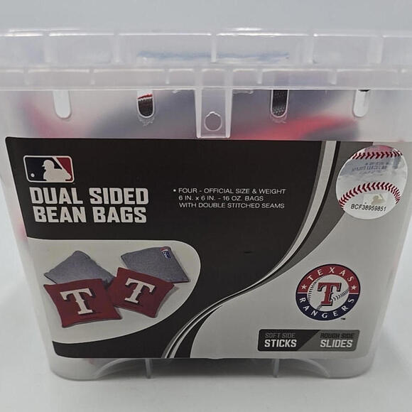 Texas Rangers MLB Dual Sided Bean Bags (SET OF 4)‎ with Case - Picture 2 of 9
